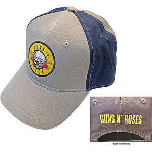 GUNS N ROSES UNISEX BASEBALL CAP CIRCLE LOGO (2 TONE GREY BLUE)
