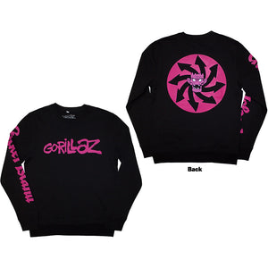 GORILLAZ CRAKER ISLAND PAZUZU SPIRAL BACK & SLEEVE PRINT SWEATSHIRT