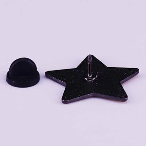 DOING MY BEST STAR GLITTER ENAMEL BADGE