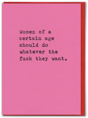 WOMEN OF A CERTAIN AGE BRITHDAY CARD