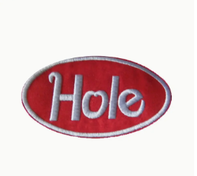 HOLE RED LOGO PATCH IRON ON