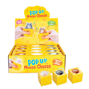 POP UP MOUSE IN CHEESE SQUEEZY STRESS TOY