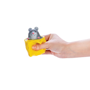 POP UP MOUSE IN CHEESE SQUEEZY STRESS TOY