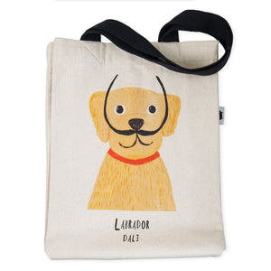 LABRADOR DALI LARGE COTTON TOTE BAG SALVADOR DALI ART BAG