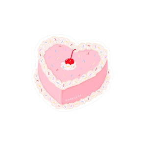 PINK HEART CAKE STICKER
