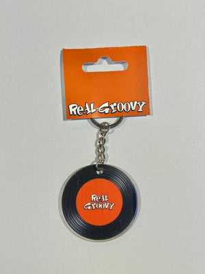REAL GROOVY RECORD SHAPED KEYCHAIN