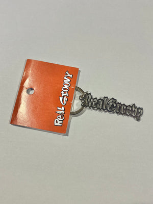 REAL GROOVY KEYRING METAL EMBOSSED