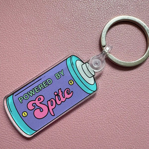 POWERED BY SPITE ACRYLIC KEYCHAIN