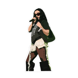 CHARLIE XCX CARTOON STICKER BRATTY