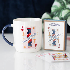 KING OF OUR HEARTS CERAMIC MUG AND PLAYING CARDS GIFT SET