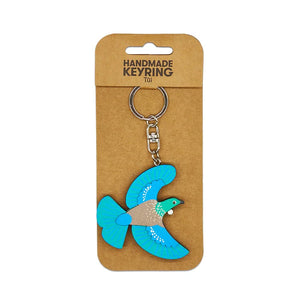 TUI BIRD WOODEN KEYRING