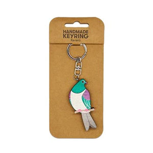 KERERU BIRD WOODEN KEYRING