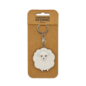 SHEEP WOODEN KEYRING