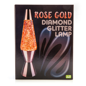 RETRO LAVA LAMP ROSE GOLD GLITTER DIAMOND SHAPE