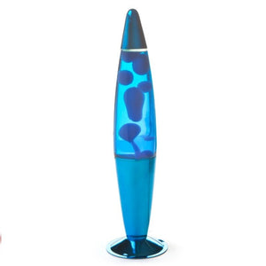 RETRO LAVA LAMP METALLIC BLUE MOTION ROCKET LAMP (BLUE BLUE)