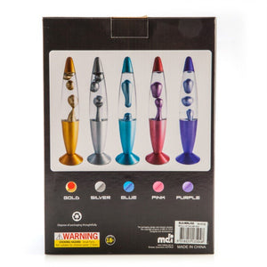 RETRO LAVA LAMP METALLIC BLUE MOTION ROCKET LAMP (BLUE BLUE)