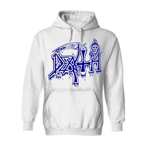 DEATH LEPROSY POSTERIZED WHITE HOODIE SWEATSHIRT