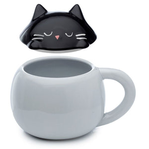 CAT 3D COFFEE MUG WITH LID FELINE FINE