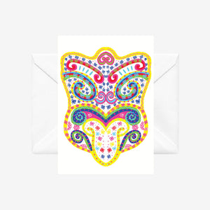 YELLOW WHEKU GREETING CARD - NZ ARTIST
