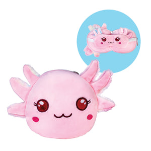 AXOLOTL TRAVEL MASK AND NECK PILLOW SMOOSHO PLUSHIE