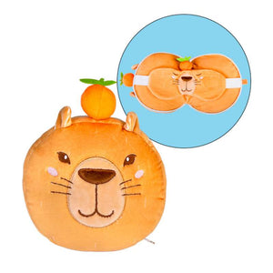 CAPYBARA TRAVEL MASK AND NECK PILLOW SMOOSHO PLUSHIE