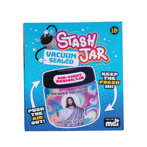 JESUS PUT DOWN THE DRUGS VACUUM SEALED MARIJUANA STASH JAR
