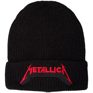 METALLICA ROLLED BEANIE RED LOGO
