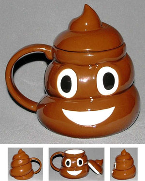 EMOTICON POO MUG WITH HEAT MUG