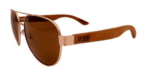 AVIATORS MAGNUM PI 80S BROWN LENS SUNGLASSES