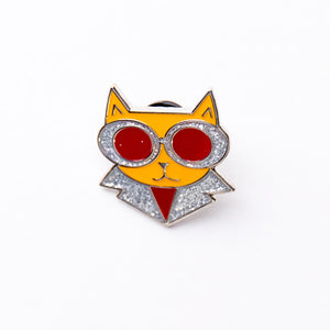 MEOWTON JOHN ELTON CAT BADGE PIN