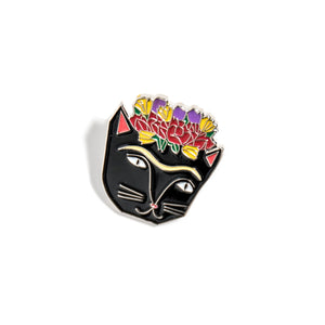 FRIDA CATLO KAHLO CAT BADGE PIN