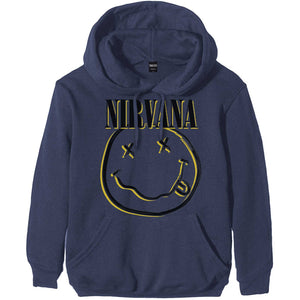NIRVANA SMILEY NAVY HOODED SWEATSHIRT