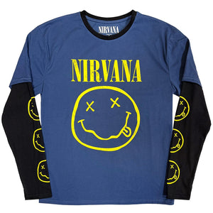 NIRVANA SMILEY LAYERED LONGSLEEVED TEE