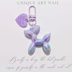 BALLOON DOG IRIDESCENT PURPLE KEYRING