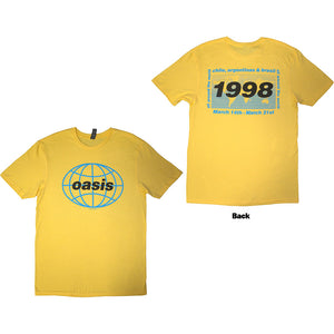 OASIS YELLOW 1998 WORLD TOUR TEE