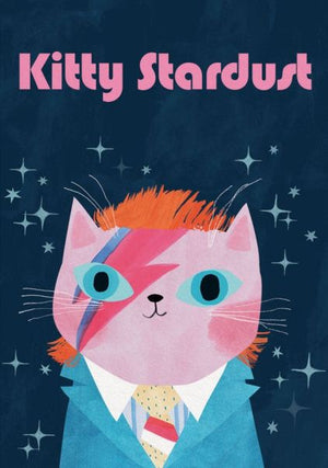KITTY STARDUST BLUE GREETING CARD