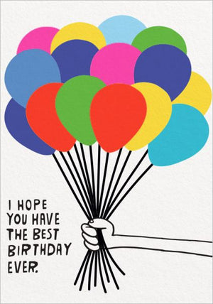 BEST BIRTHDAY EVER BALLOONS CARD