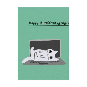 HAPPY BIRTHDAY CAT LAPTOP MINI CARD