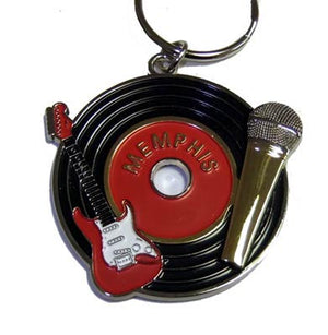 MEMPHIS KEYRING RECORD GUITAR KEYCHAIN
