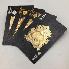 LUXURY BLACK AND GOLD PLAYING CARDS SILVER PLATING DAL ROSSI