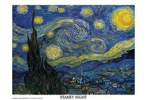 VAN GOGH STARRY NIGHT WHITE BORDER POSTER 95