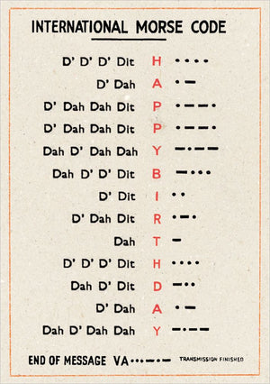 MORSE CODE BIRTHDAY CARD