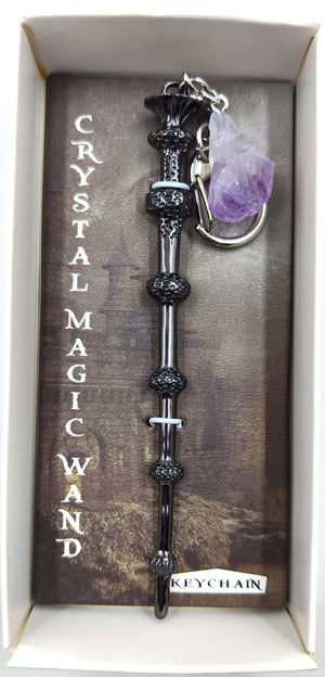 AMETHYST CRYSTAL MAGIC WAND KEYCHAIN