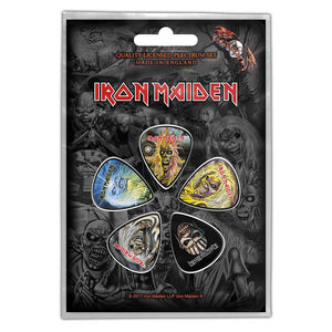 IRON MAIDEN GUITAR PICKS PLECTRUM 5 PACK EDDIE FACES