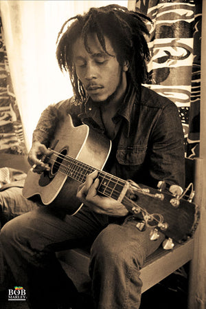 BOB MARLEY GUITAR POSTER SEPIA 713