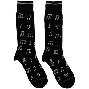 MUSIC NOTE SOCKS CARTOON (BLACK) (UK SIZE 6.5 - 11)