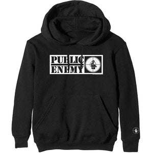 PUBLIC ENEMY PULLOVER HOODIE: TARGET BLACK AND WHITE