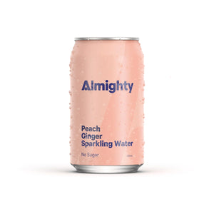 ALMIGHTY PEACH AND GINGER SPARKLING WATER