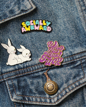 SHAGGING BUNNIES ENAMEL PIN