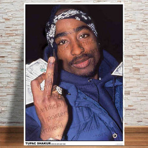 2PAC TUPAC SHAKUR FINGER MONEY POSTER BLUE BANDANA 62